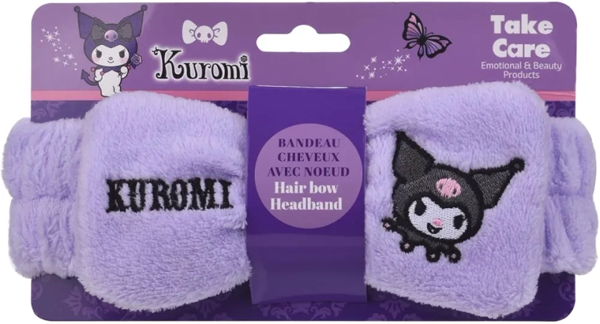 TAKE CARE - Kuromi, Bandeau pour cheveux, Violet, Doux, Noeud, Cheveux, TAKE CARE