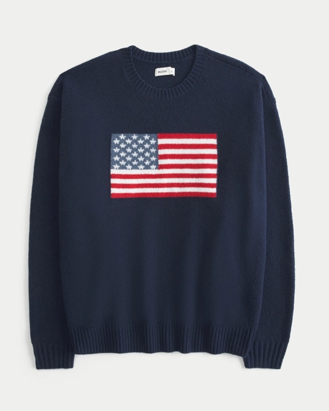 Women's Hollister Comfy Cloud Oversized American Flag Graphic Sweater | Women's Tops | HollisterCo.com