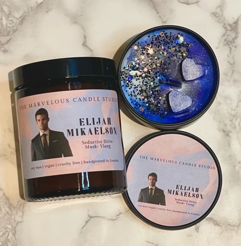 Elijah Mikaelson Candle | Original Vampire Birthday Gift Ideas | Mikaelson Fandom Gift | Team Elijah