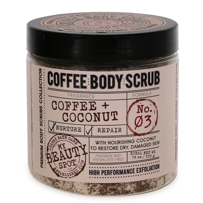 coffee & coconut premium body scrub 19oz