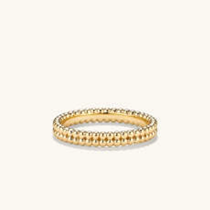 Duo Beaded Stacker Ring : Handcrafted in 18k Gold Vermeil | Mejuri
