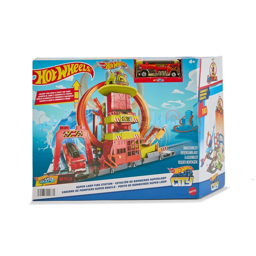 Hot Wheels City Super Loop Fire Station Playset