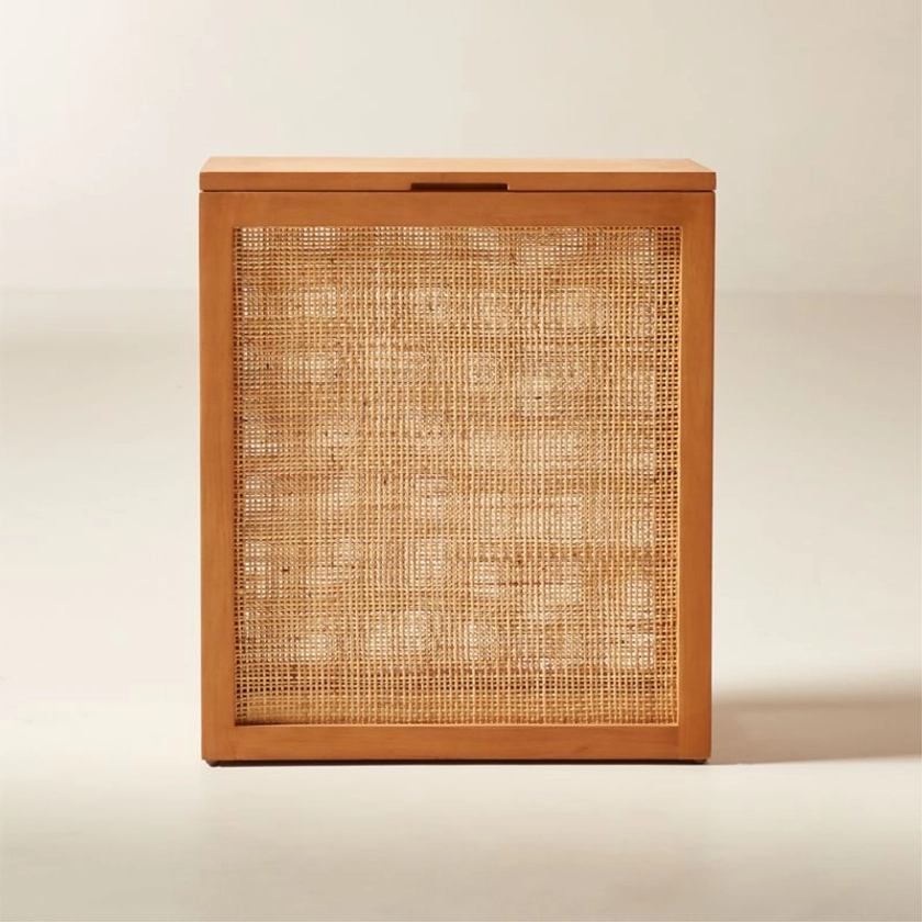 Natural Teak Laundry Hamper | CB2