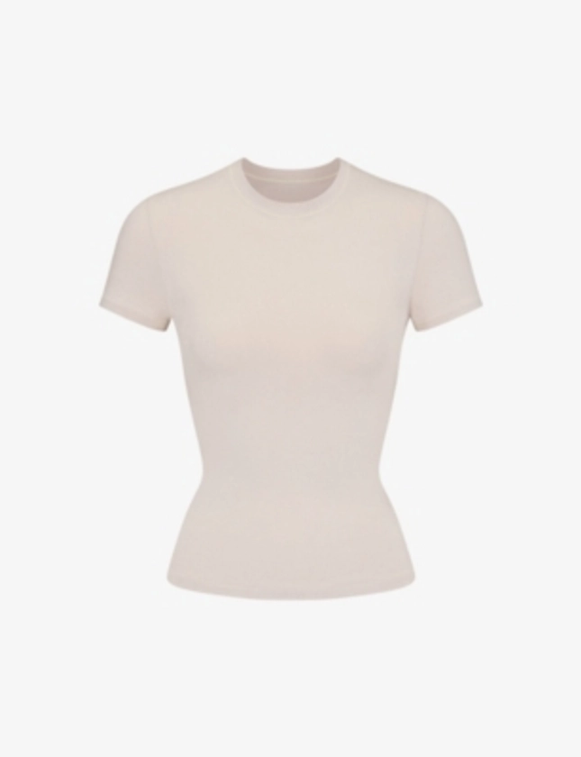 SKIMS - Short-sleeved slim-fit stretch-cotton T-shirt | Selfridges.com