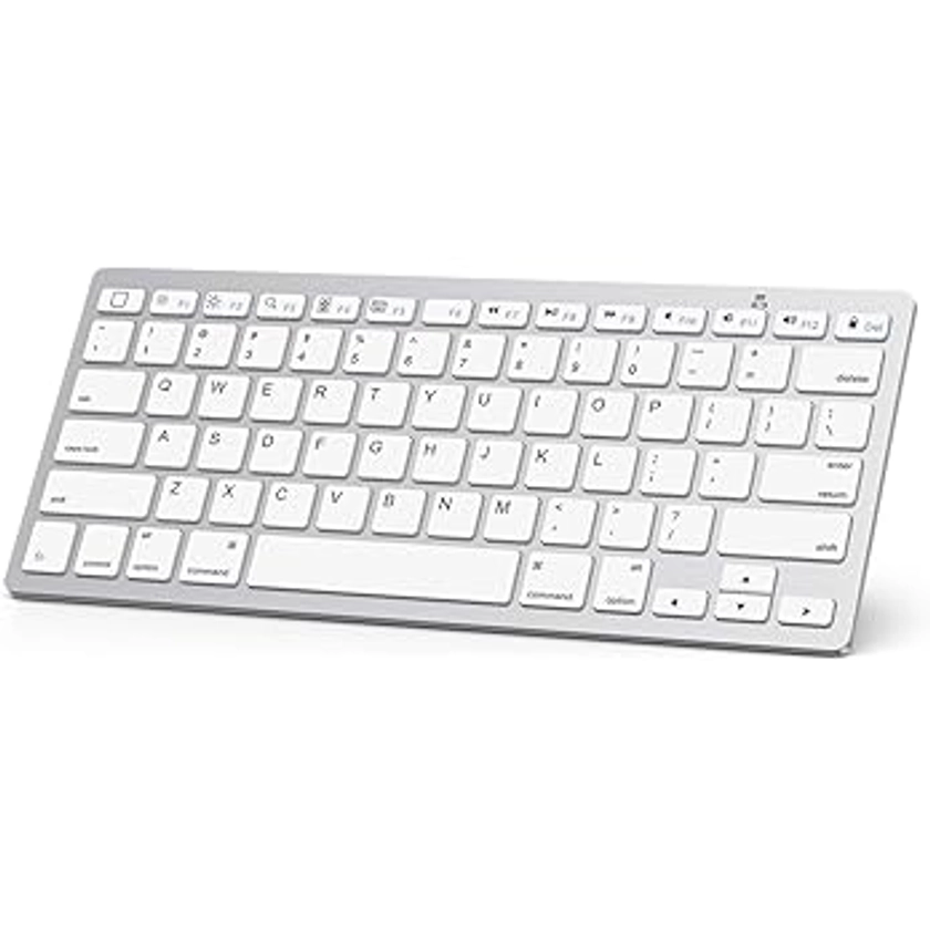 OMOTON Clavier Bluetooth sans fil ultra-fin pour iPad Pro 11/12.9, iPad Air 5/4 10,9", iPad 10e/9e/8e/7ème génération 10,2", iPad 9.7, iPad Mini, tous les téléphones, Blanc : Amazon.ca: Électronique