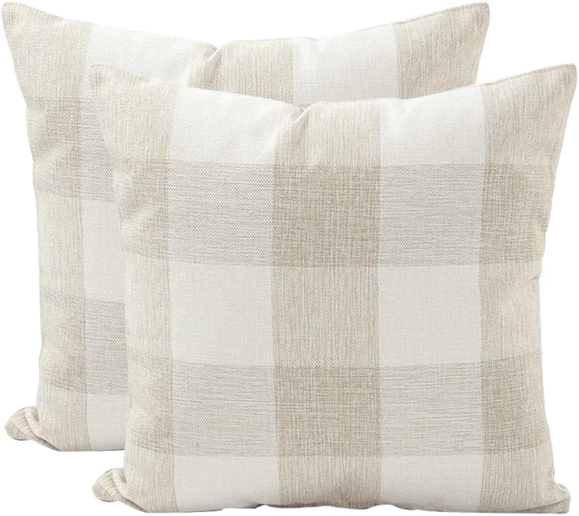 JOTOM Housse de Coussin Treillis Géométrique d'oreiller pour Canapé Maison Salon Chambre Décoration D'intérieur, 45x45cm, Ensemble de 2 pièces(Beige｜2 pièces) : Amazon.fr: Cuisine et Maison