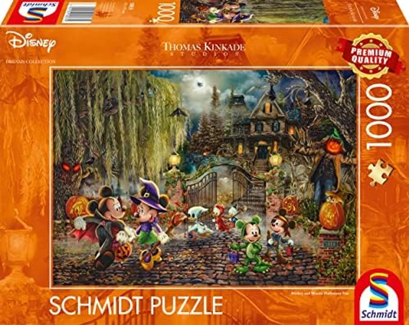 Schmidt Spiele 58033 Puzzle 1000 pièces en carton Thomas Kinkade Disney Mickey & Minnie Halloween Fun : Amazon.com.be: Jouets