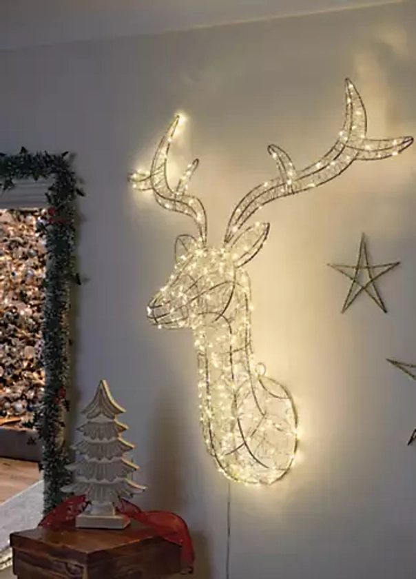 Three Kings LED Lit Wall Mounted Stags Head | Freemans