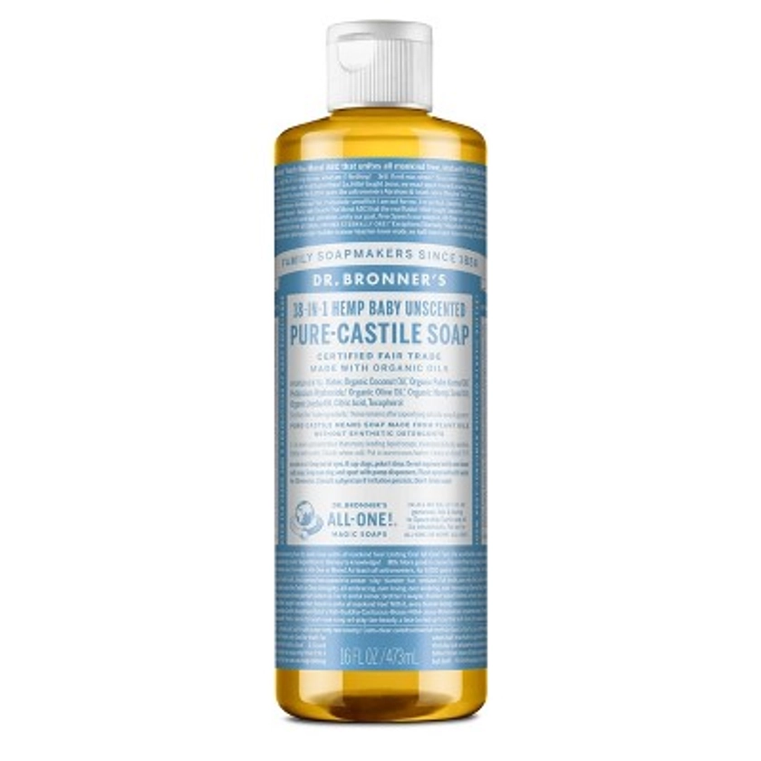 Dr. Bronner's Baby Unscented Pure-Castile Liquid Soap - 16 fl oz