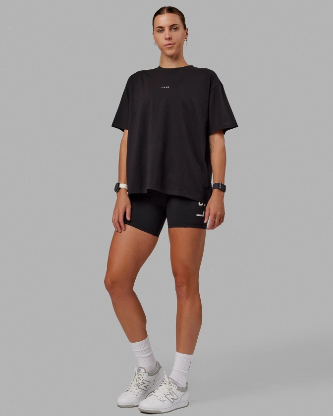 Go-To FLXCotton Oversized Tee - Black-White | LSKD