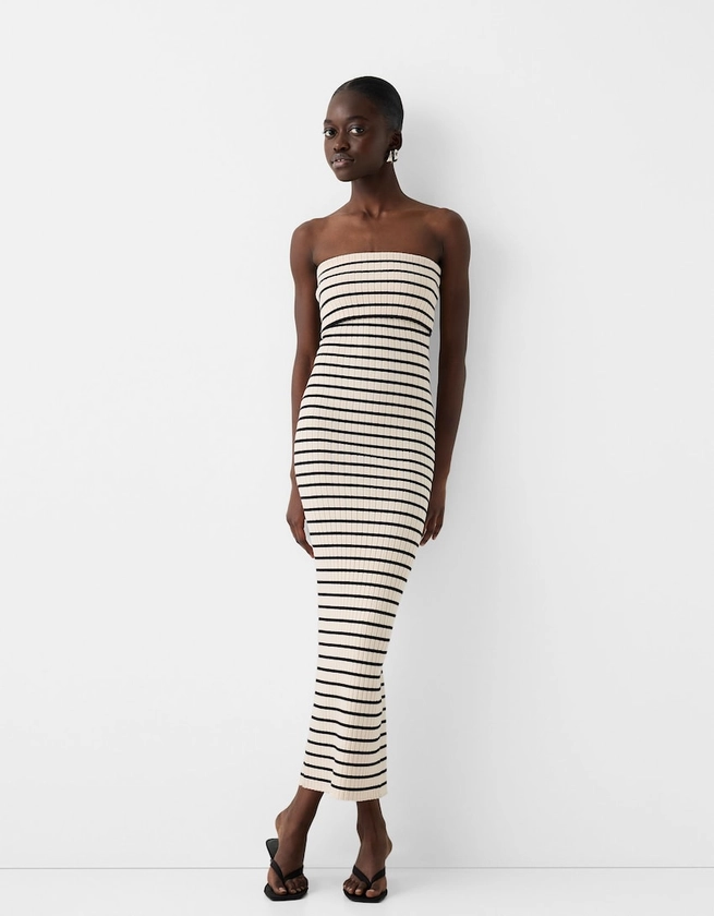 Striped bandeau midi dress - BSK Teen