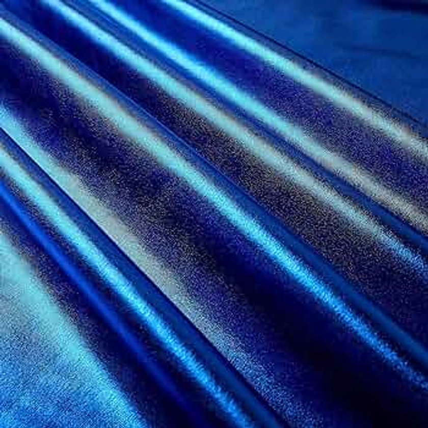 AK TRADING CO. 60" Wide Foil Lame Knit Metallic Stretch Spandex Fabric (by The Yard, Royal Blue)