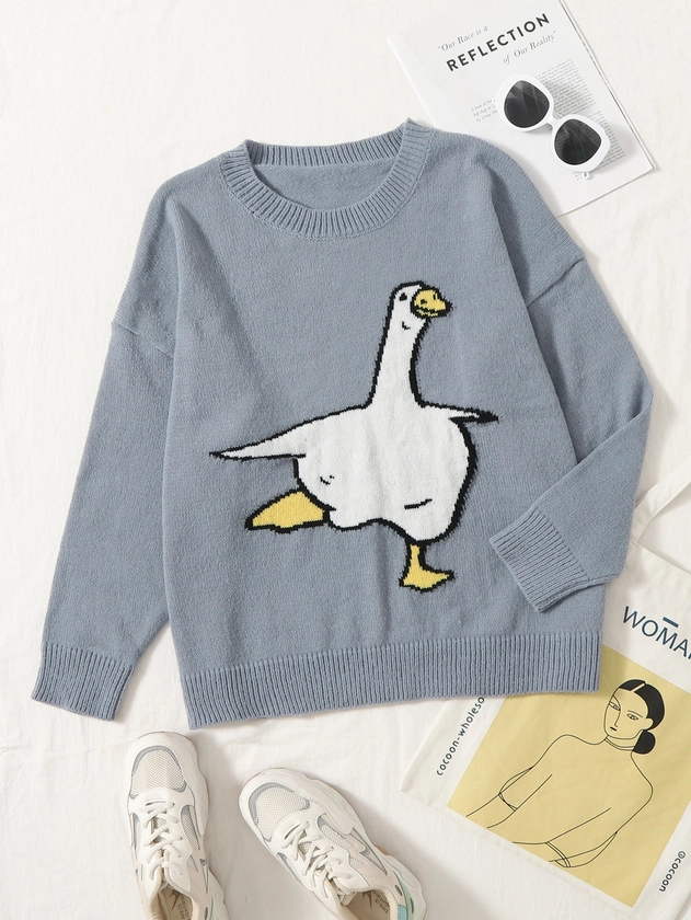 Plus Duck Pattern Sweater