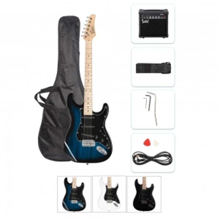 Glarry GST Electric Guitar w/20W Amplifier Black Blue White Sunset - Glarry UK