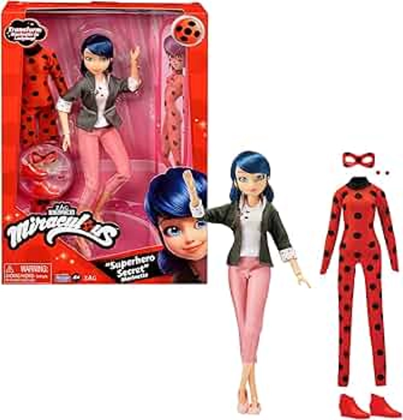 Bandai - Miraculous Ladybug et Marinette - Poupée et ses deux tenues - mannequin articulée 26 cm - P50355