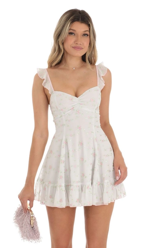 Aphrodite Floral Chiffon Dress | Mini dress fashion, Pretty dresses, Floral chiffon dress