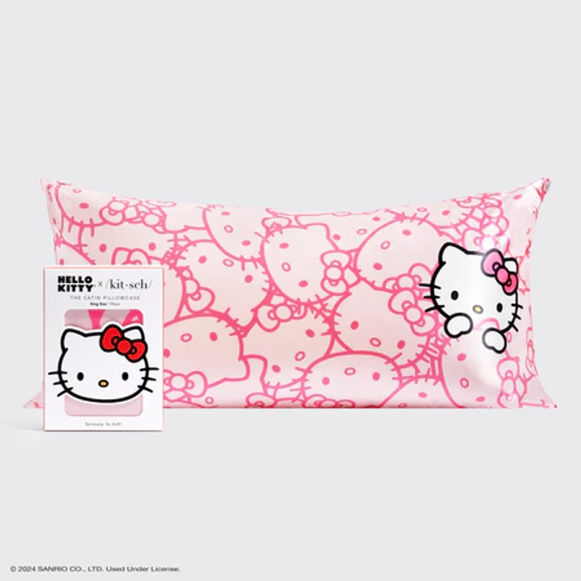 Hello Kitty x Kitsch Taie d'oreiller King - Pink Kitty Faces