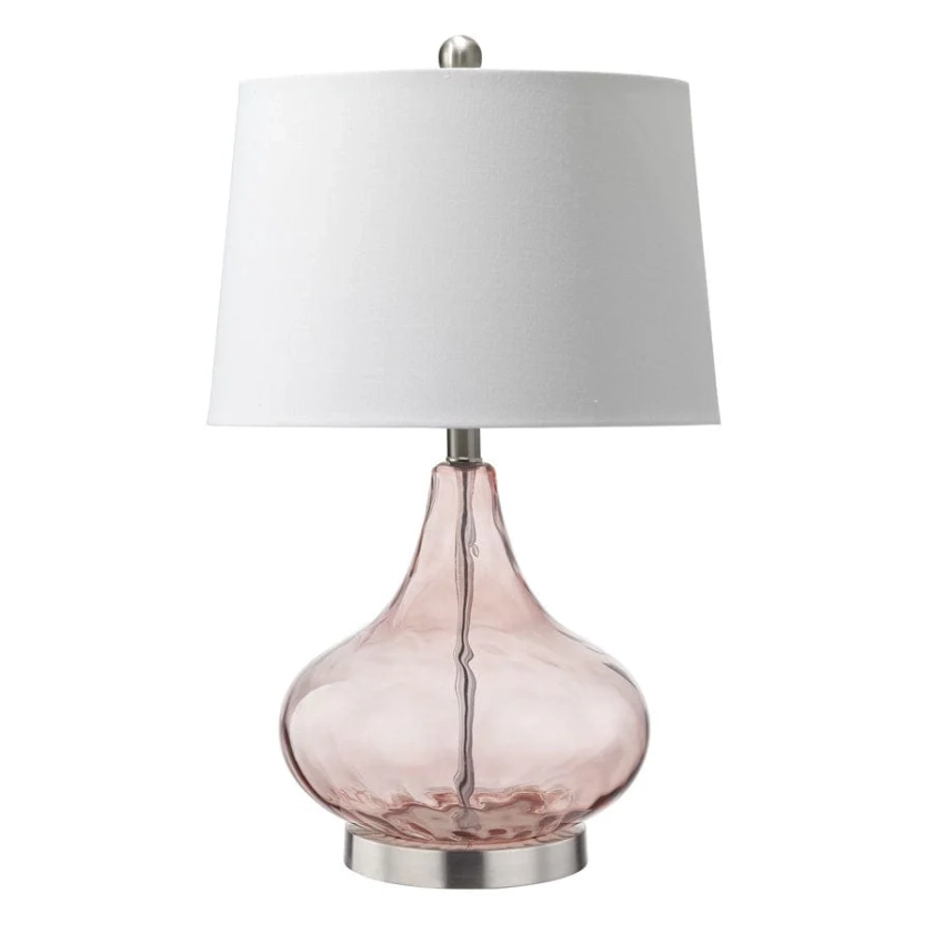 Dew Drop Glass Table Lamp Vintage Pink