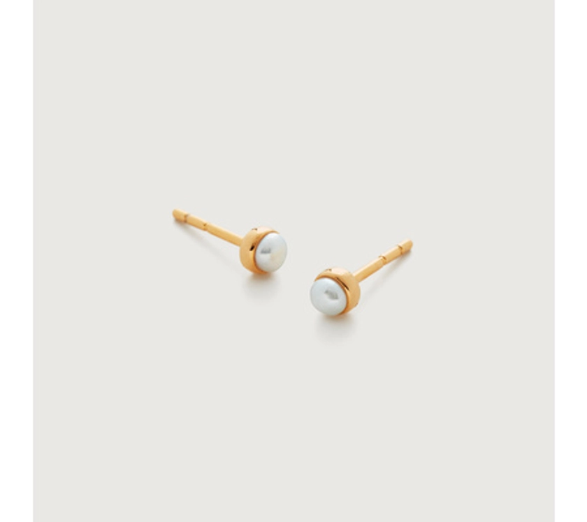 Mini Pearl Stud Earrings | Monica Vinader