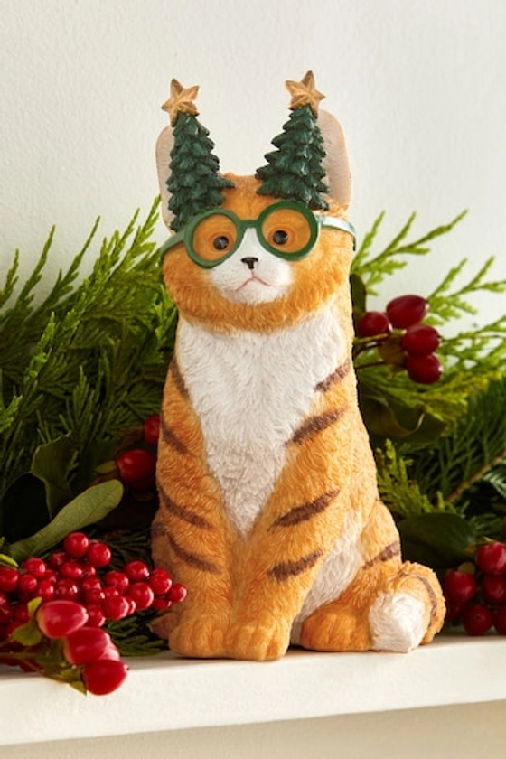 Natural Christmas Cat Ornament