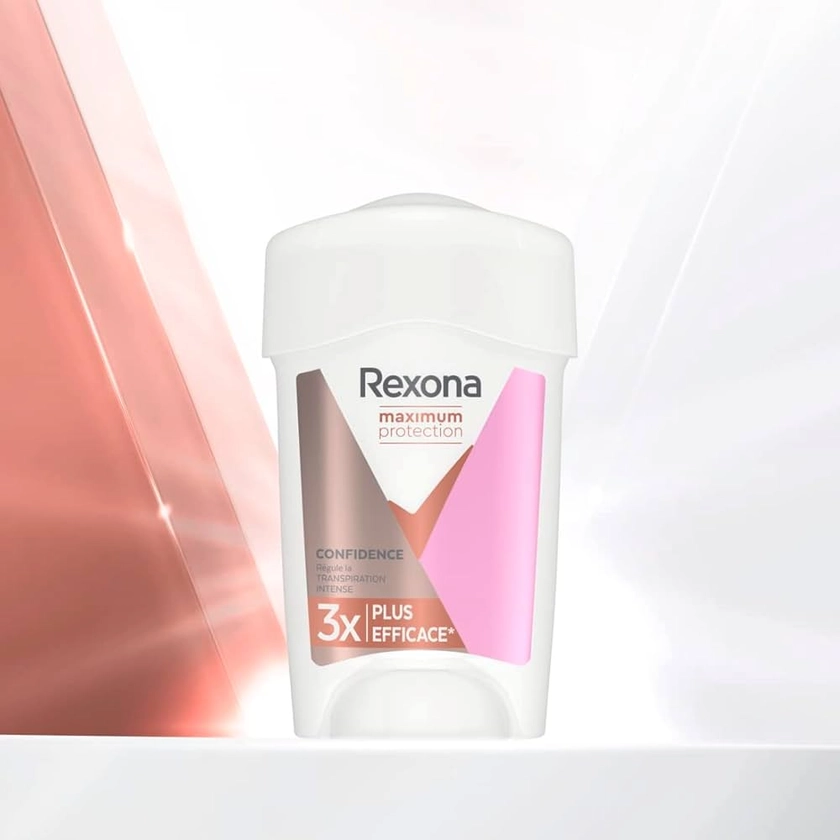 REXONA - Déodorant Femme Confidence - Stick Anti-transpirant - 3x plus efficace contre la transpiration - Protection 96h - 45ml