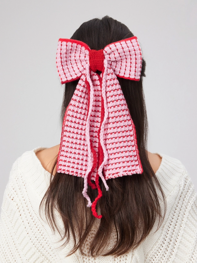 Polyester BOWKNOT KNITTED HAIR CLIP