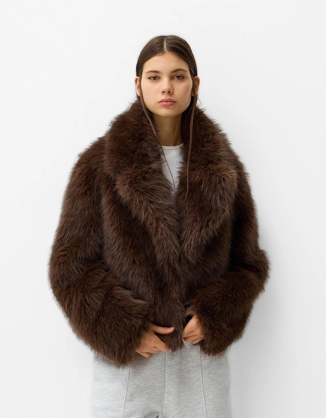 Faux fur jacket with lapel collar - Jackets and blazers - Women