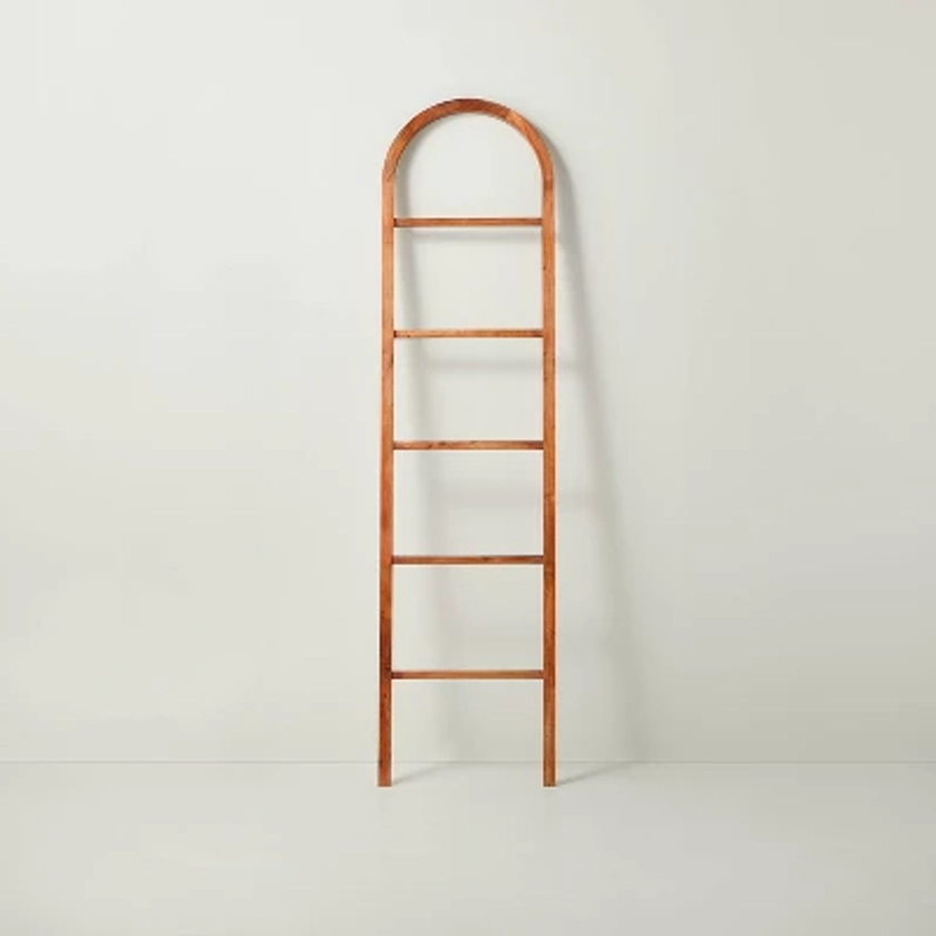 6' Arched Wood Throw Blanket Ladder Brown - Hearth & Hand™ with Magnolia