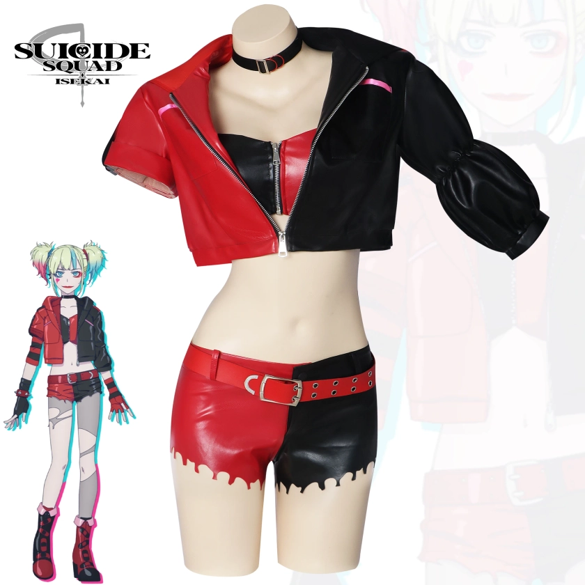 Disfraz de Anime Harley para mujer, traje Sexy de fiesta, Quinzel, Suicide, Isekai, Joker, Squad, Halloween - AliExpress