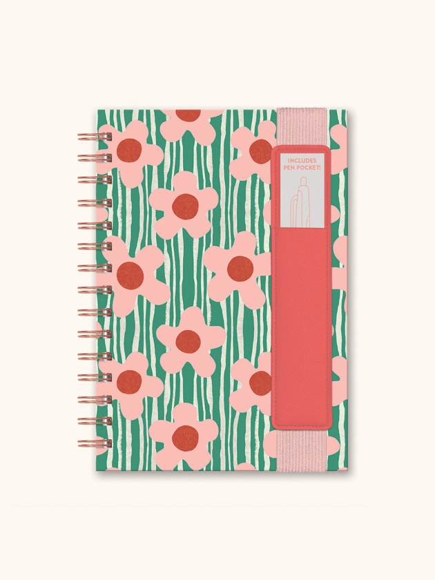 Reigning Flowers Oliver Notebook with Pen Pocket