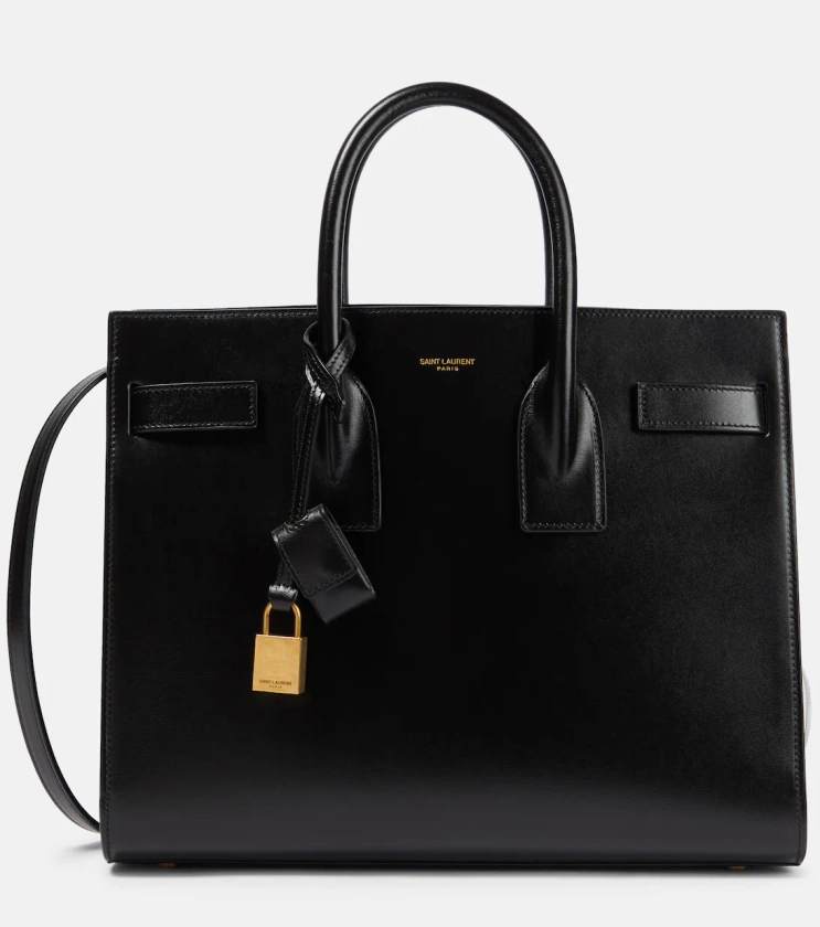 Sac De Jour Small Leather Tote Bag in Black - Saint Laurent | Mytheresa