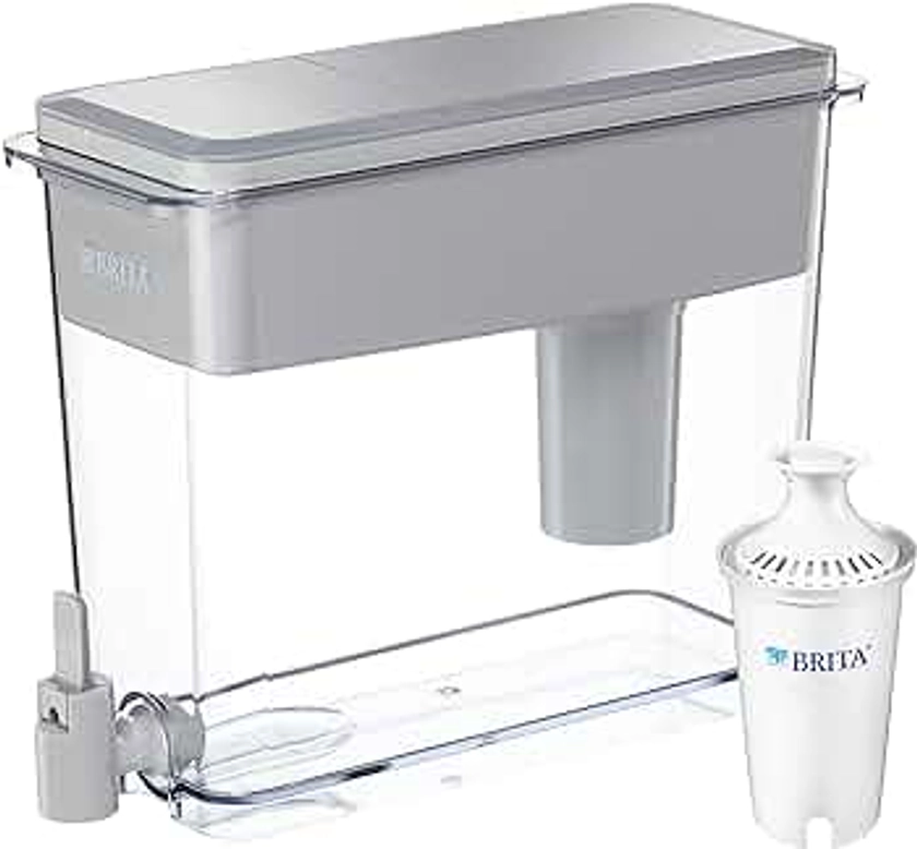 Brita Extra Large 18 Cup Filtered Water Dispenser with 1 Standard Filter, Made Without BPA, UltraMax, Grey