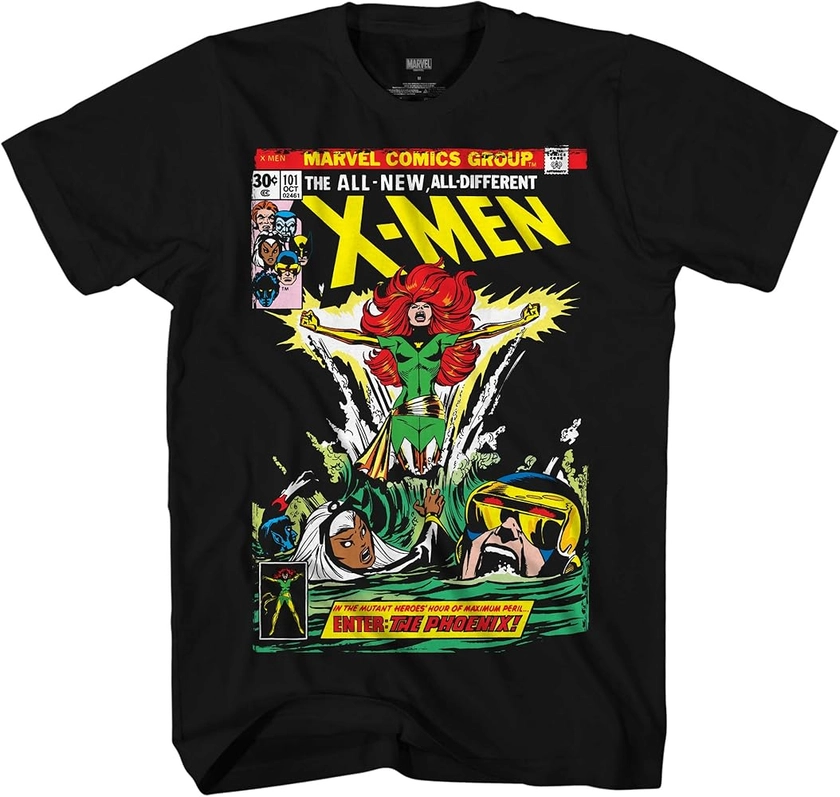 Marvel Mens Comics Group Shirt - X-Men Wolverine, Pheonix, Cyclops Mens Tee - Throwback Classic T-Shirt