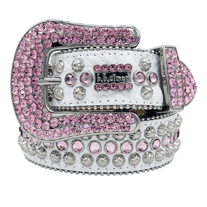 BBSIMON BELTS WITH ITALIAN LEATHER AND SWAROVSKI CRYSTAL MADE IN USA