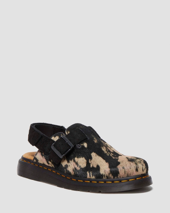 Jorge II Contrast Hair-On Mules in Zwart | Dr. Martens