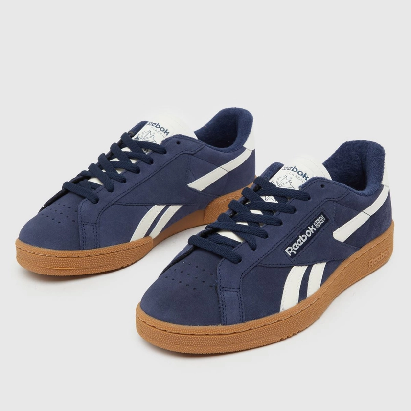 Reebokclub c grounds trainers in navy & white