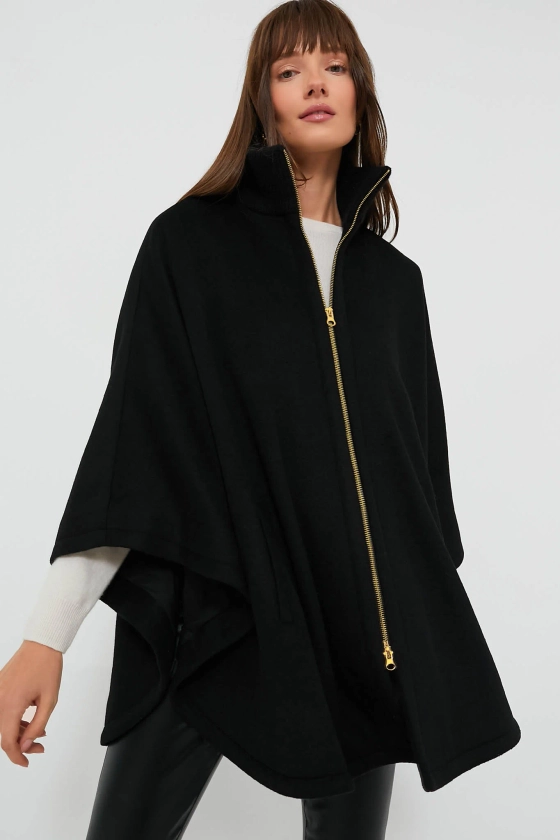 Black Full Zip Huntington Poncho | Tuckernuck