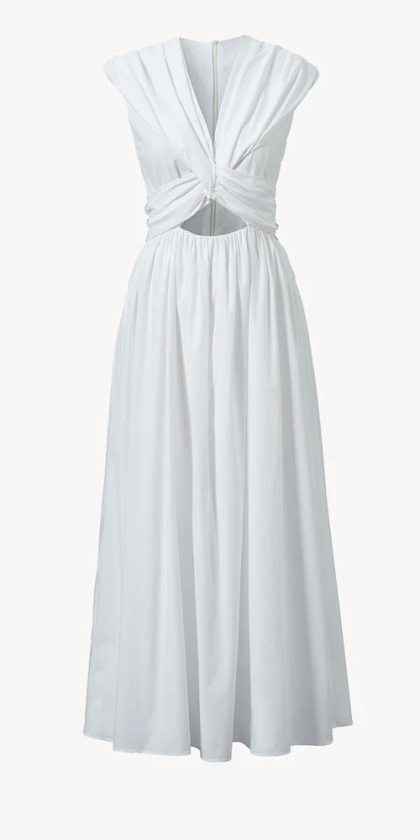 Carine Dress Organic Cotton White