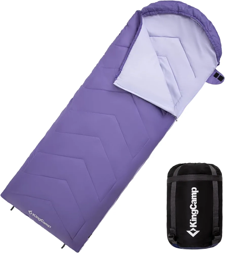 KingCamp Sleeping Bags for Adults，3 Season Sleeping Bag，Lightweight，Water repellent，Unique color design- Warm Sleeping Bag for Camping，Outdoor，Travel and indoor