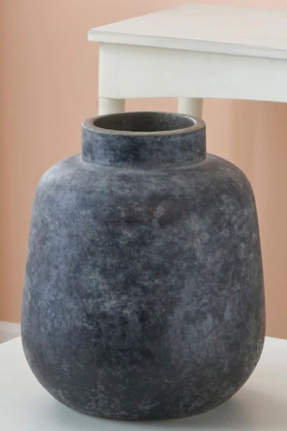 Buy Pacific Grey Stone Vulcan Textured Volcanic Effect Vase from the Next UK online shop