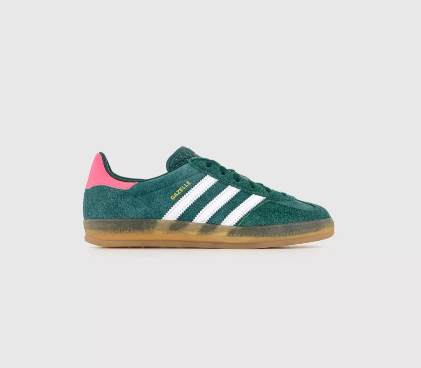 adidas Gazelle Indoor Trainers Collegiate Green White Lucid Pink - Women's Trainers