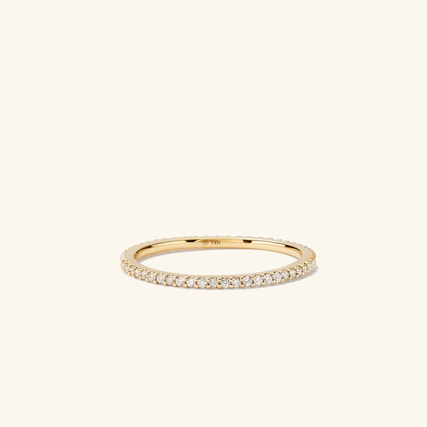 Slim Diamond Eternity Band - 14k Gold Engagement Ring - Mejuri