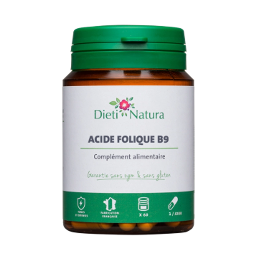 Acide folique Vitamine B9 60 et 200 Gélules - Vitamines et Minéraux | Dieti Natura