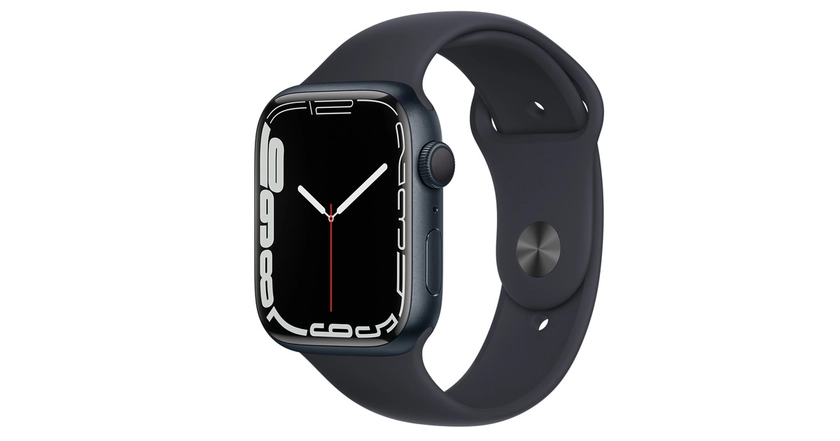 Apple Watch Series 7 GPS, 45mm Midnight Aluminium Case with Midnight Sport Band - Regular