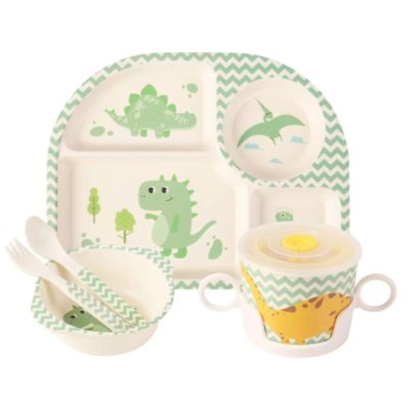 Bollie Baby Roodz Bamboo Fiber Complete Dinnerware Set for Toddler and Kids