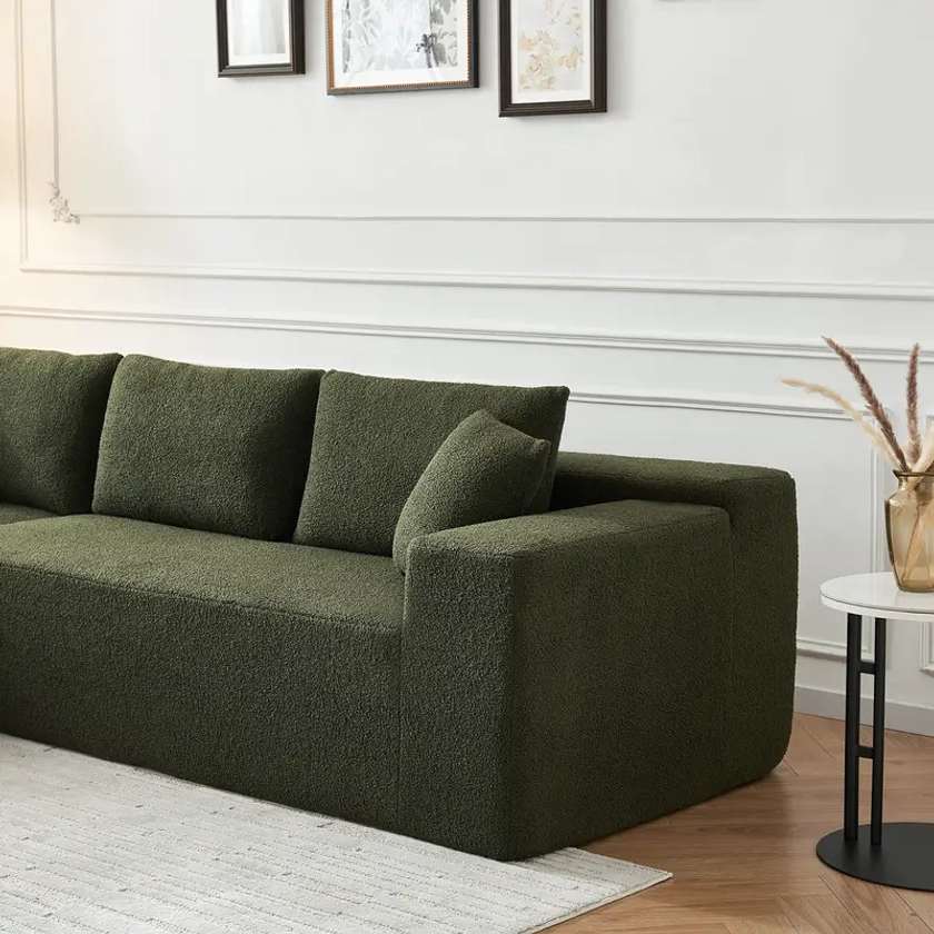 L shaped Modern Lamb Modular Sectional Sofa Couch Large - Temu