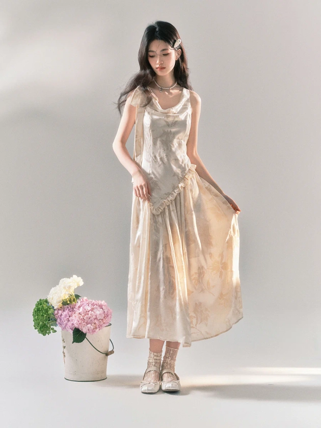 Floral Elegance Sleeveless Dress YOO0036