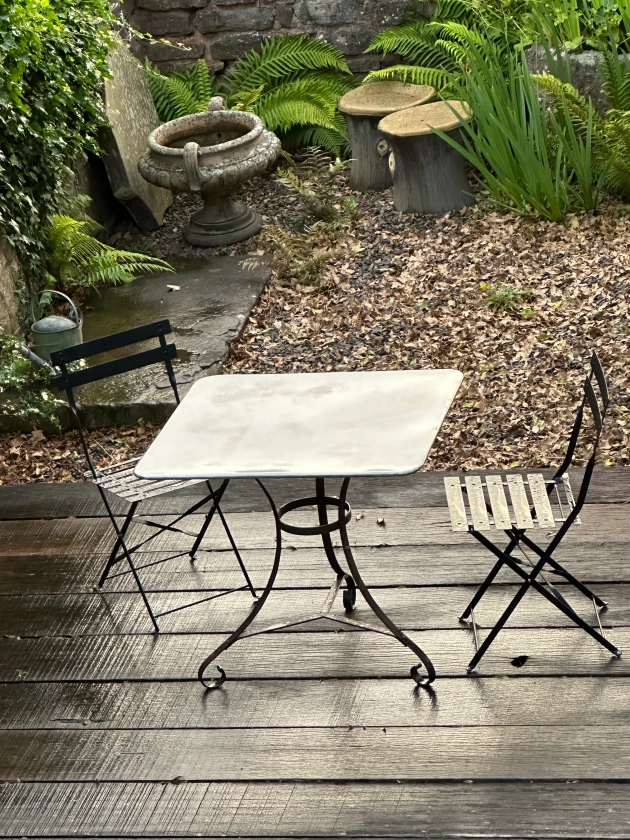 zinc garden tables