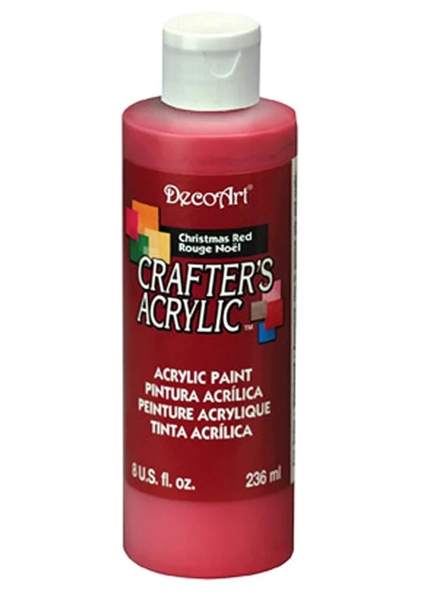 DecoArt Acrylic Crafters Paint | Christmas Red Paint | Kids Art Party Paint | Kids Craft Paint | All-Purpose Primary Red Paint | 8 fl oz
