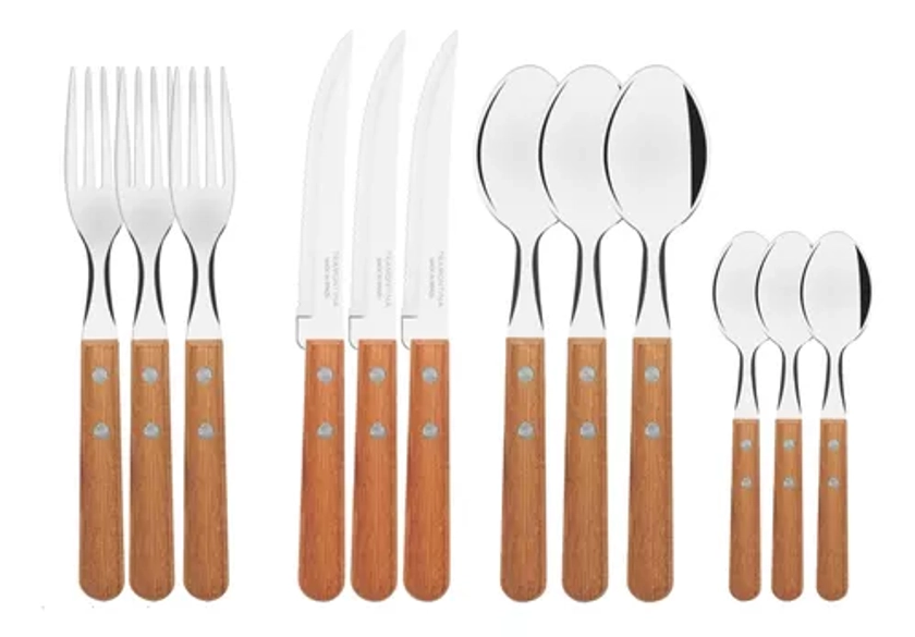 Set Cubiertos Tramontina X12: Cuchillo, Tenedor Y Cucharas